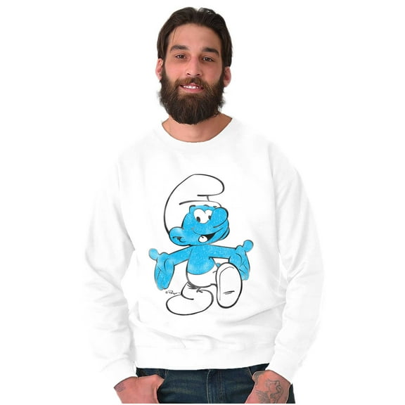 Vintage Retro Smurf Cartoon Character Sweatshirt for Men or Women Brisco Brands S