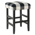 thumbnail image 2 of Home Square Buffalo Plaid Wooden Counter Stool in Black & White - Set of 3, 2 of 3