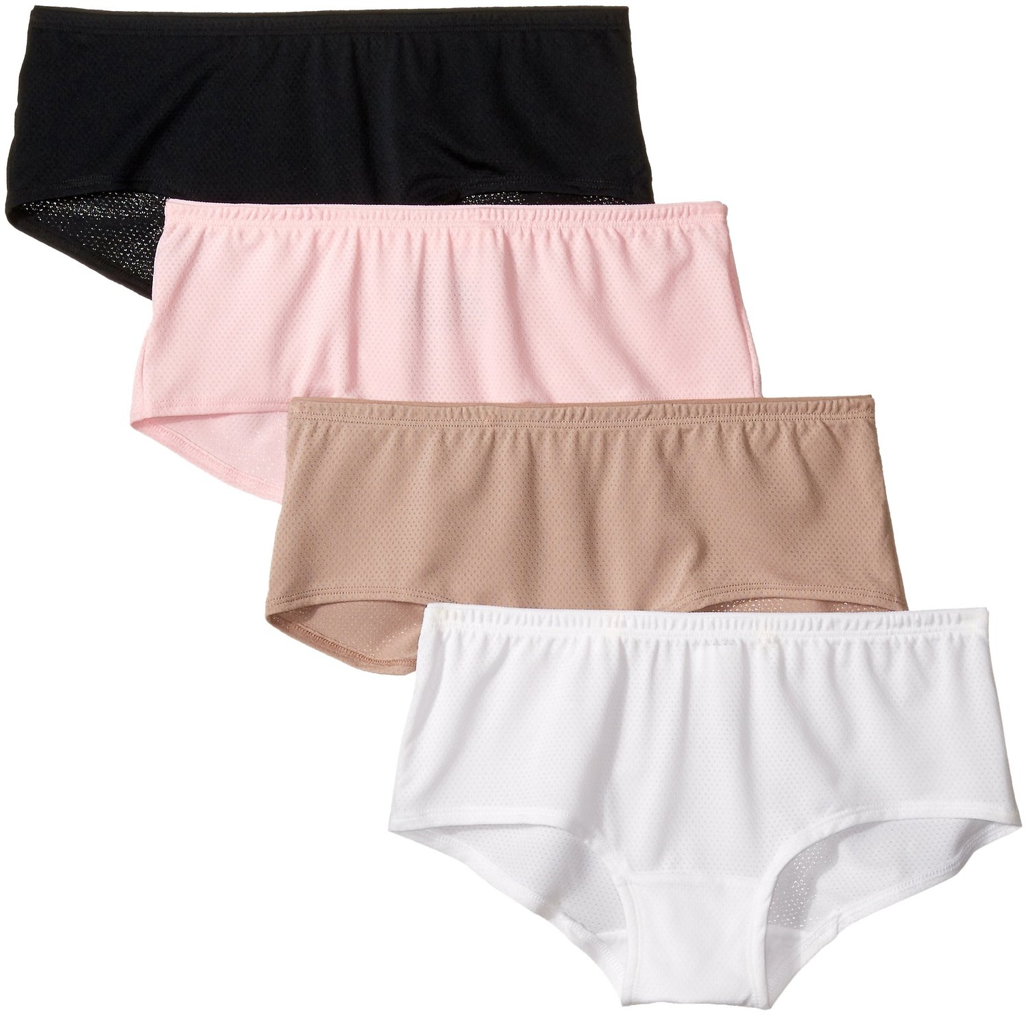 Women's Breathable Boy Shorts, 4 Pack 
