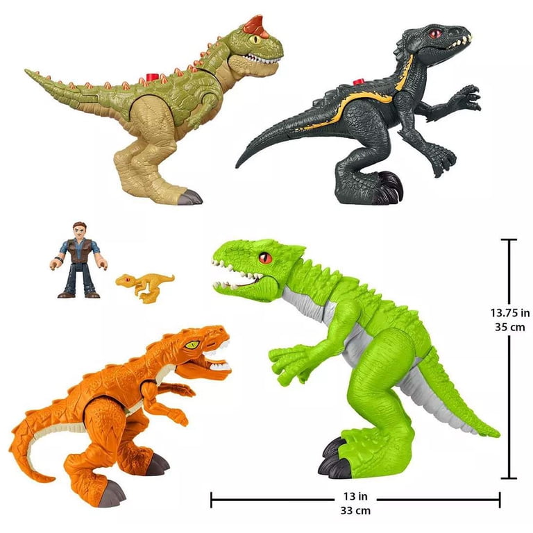 ex:ride Small Dinosaur &魂エフェクトセット Fisher-Price Jurassic World Dominion Dino Action Figures Set for