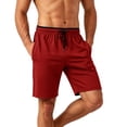 thumbnail image 4 of Men's Ice Silk Shorts Quick Dry Running Shorts Drawstring Elastic Waist Short Pants with Pocketed Lightweight Breathable Bottoms Summer Sports Wear, 4 of 5