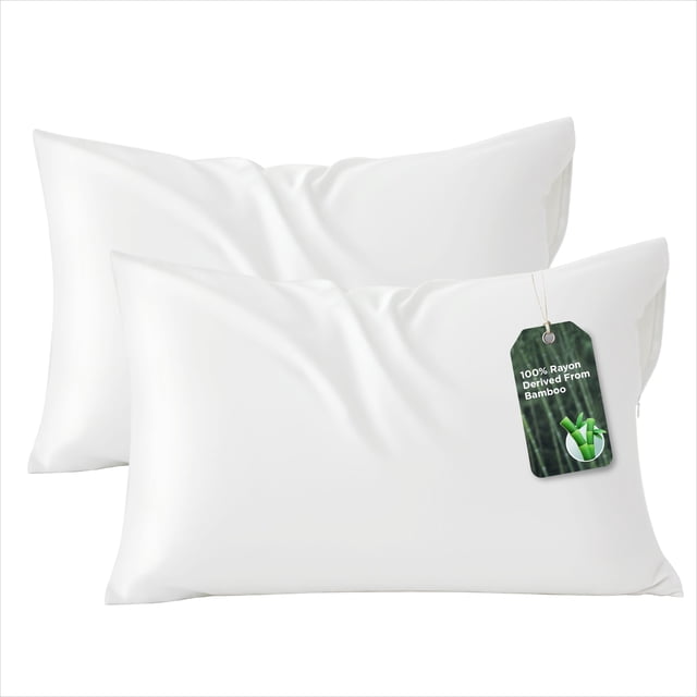 Fundas de Almohada Bedsure con Cierre King Size de Bambú y Rayón x2