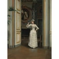 thumbnail image 2 of Gunnar Berndtson 12x14 Black Ornate Wood Framed Double Matted Museum Art Print Titled: Woman with a Bird at the Castle of Maison Laffitte (1882), 2 of 5