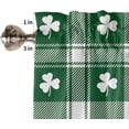 thumbnail image 5 of Buffalo Plaid Shamrock 3 PCS Kitchen Curtain Valance and Tiers Set, Rod Pocket Small Half Tier Valances Window Curtains Panel, St Patricks Irish Saint Clover 55"x36" (Set of 2 Tiers & Valance), 5 of 5