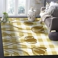 thumbnail image 4 of Area Rugs Indoor Non-Slip Rectangle Rug 4x6 Ft Yellow Tulip Yellow Flower Silhouette Plaid Rug Rubber Backing Floor Mats Non Shedding Home Decor Carpet for Entryway Living Room, 4 of 8