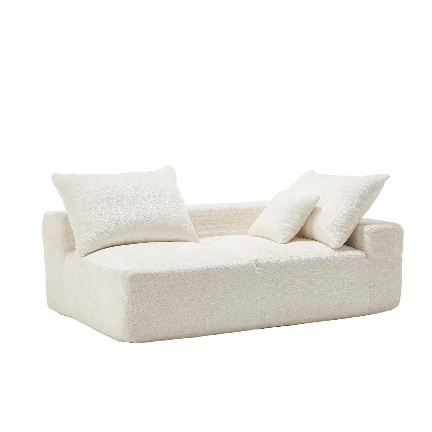 Demi Bonn 67" Premium Fabric Sofa, Cozy 2-Person Couch for Living Room and Office, Comfort Style Lazy Leisure Seat, White