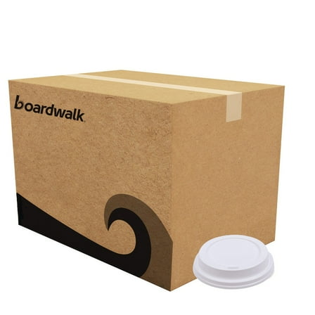 Boardwalk BWKDEERHLIDW Deerfield Plastic Lids for 10 - 16 oz. Hot Cups - White (1000/Carton)