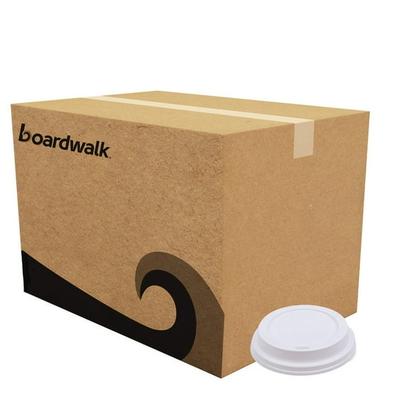 Boardwalk BWKDEERHLIDW Deerfield Plastic Lids for 10 - 16 oz. Hot Cups - White (1000/Carton)
