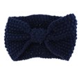 thumbnail image 1 of Estiramiento de Invierno Crochet Bow Warmer Ear Wide Knitted Headband Turban para Mujer - Azul, tal se describe Sunnimix Diadema de turbante de punto, 1 of 8