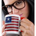 thumbnail image 2 of 3drose, National Flag of Liberia Painted onto a Brick Wall Liberian, 11oz Two-tone Red Mug, 2 of 6