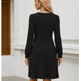 thumbnail image 4 of Womens Knit Sweater Dress with Pockets Square Neck Long Sleeve Dresses, 4 of 6