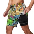 thumbnail image 2 of My Singing Monsters Game Mens Board Shorts Summer Swim Trunks Quick Dry Beach Swimwear Bathing Suit Swim Shorts with Compression Liner And Pockets, 2 of 7