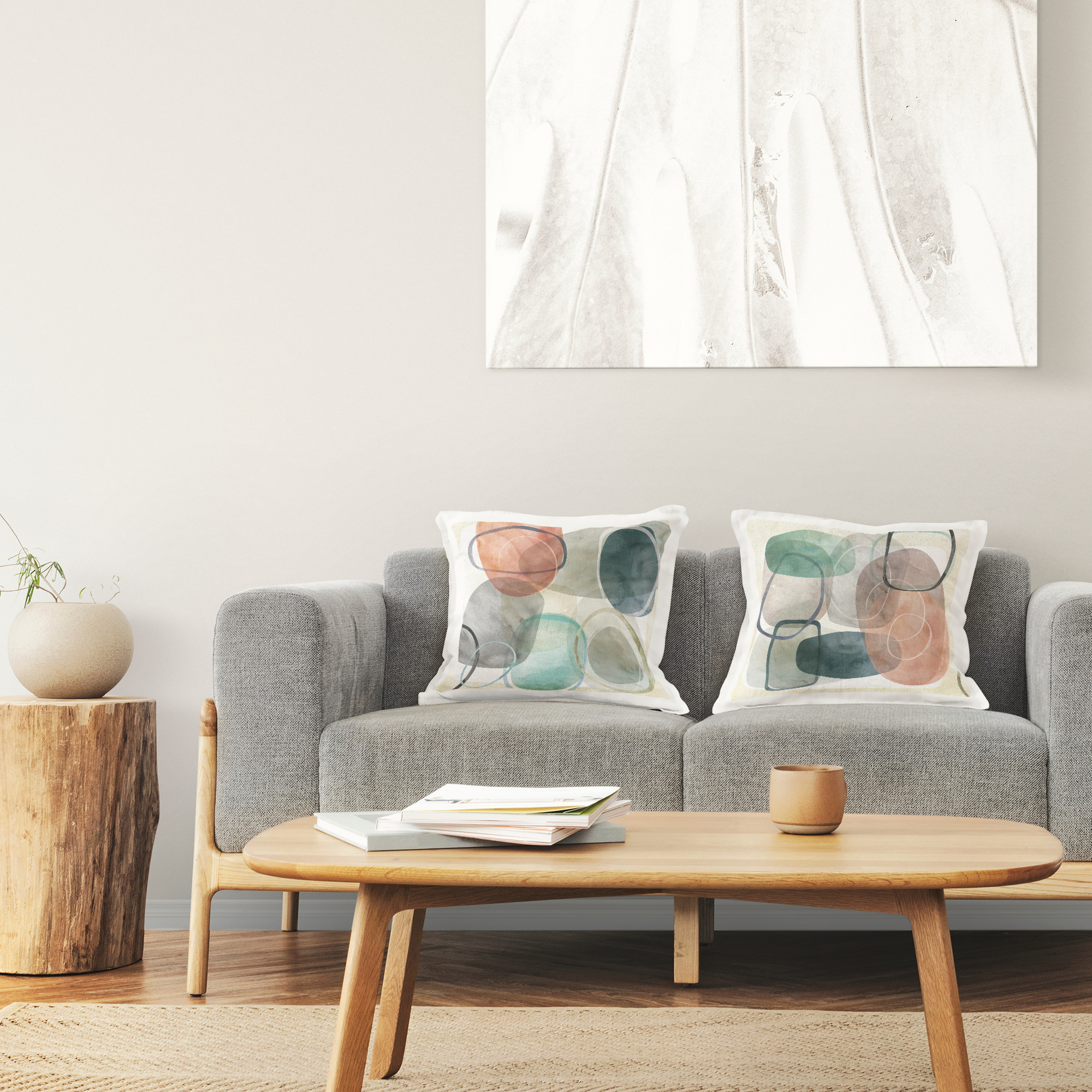 Stupell Industries Earth Tone Obliques Decorative Printed Throw Pillow Design by Carol Robinson.