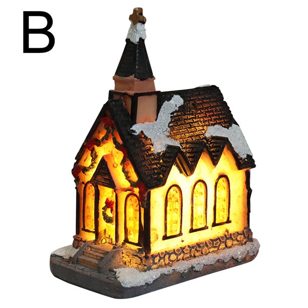 Christmas Village Sets LED Lighted Christmas Village Houses with Figurines, Christmas Village