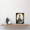thumbnail image 2 of Lighthouse on Cliff Old School USA Tattoo Ink Body Rockabilly Americana 50s Artwork Framed Wall Art Print A4, 2 of 4