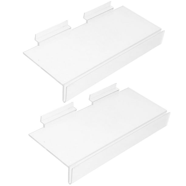 2 estantes de pared de listones transparentes de acrílico, estantes estables para colgar zapatos