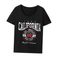 thumbnail image 1 of Camiseta de mujer con cuello redondo, camiseta básica de moda simple, camisetas de verano para viajes S, 1 of 7