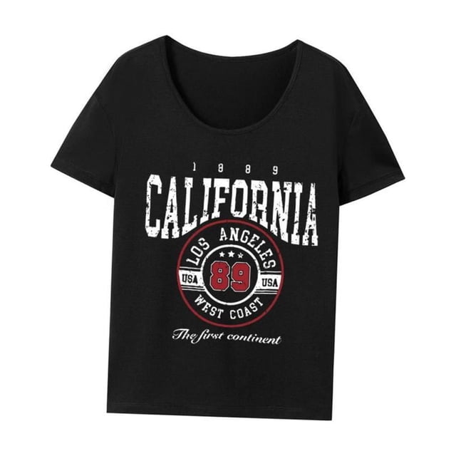 Camiseta de mujer con cuello redondo, camiseta básica de moda simple, camisetas de verano para viajes S