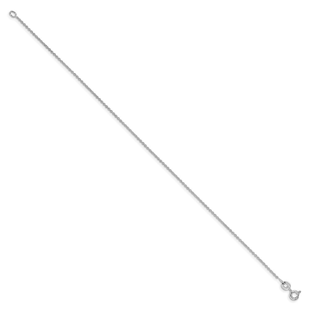 Auriga Fine Jewelry 925 Sterling Silver Rhodium-Plated 1mm Cable Anklet 9inch for Women