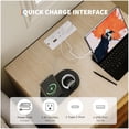 thumbnail image 3 of Ourlova Fluted Nightstand Set of 2 Bedside Table Builtin Charging Station Featuring 1 Drawer Open Storage Space Metal Handles Curved Edge Design Mid Century Modern Night Stand Bedroom Living Room, 3 of 8