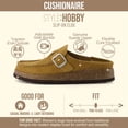 thumbnail image 3 of Cushionaire Hobby Genuine Leather Cork Footbed Clogs for Women - Suede Casual Shoes with Cushioned Comfort, Arch Support, Buckle Strap | Slip-On Mules, 3 of 30