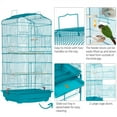 thumbnail image 6 of Alden Design 64''H Parrot Cage Open Top Metal Bird Cage Large Rolling, Teal Blue, 6 of 8