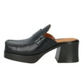 thumbnail image 2 of YDN Women's Retro Platform Slip On Mules Square Toe Low Chunky Heels Clogs Platform Loafers Slippers Shopping Dress Shoes Size 7 Black, 2 of 4