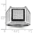 thumbnail image 2 of Auriga Fine Jewelry 925 Sterling Silver Cubic Zirconia Black White Men's Ring Size 10, 2 of 6
