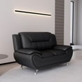 thumbnail image 3 of Uspridefurniture Carlock 61.3'' Faux Leather Pillow Top Arm Loveseat -Black, 3 of 5