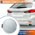 thumbnail image 2 of Unique Bargains Rear Right Passenger Side Car Bumper Tow Hook Cover Tow Cover Cap Fit for Mazda 6 Atenza 2018-2021 - Pack of 1 Silver Tone, 2 of 6