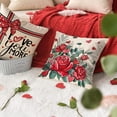 thumbnail image 4 of Valentine''s Day Hello Love Decorative Throw Pillow Covers 18 x 18 Set of 4, Red Truck Rose Flower Cushion Case Decor, I Love You More Anniversary Wedding Holiday Home Decoration for Sofa Couch, 4 of 5