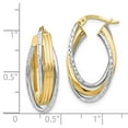 thumbnail image 2 of Beautiful Leslie's 14K Two-tone Polished D/C Hoop Earrings, 2 of 2