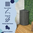 thumbnail image 5 of happimess Chloe 15.56-Gallon All-Weather Wicker/Metal Corner Hideaway Outdoor Trash Can for Package Delivery, Patio Furniture, Cushions, Gardening Tools, Pool Supplies, Dark Navy/White, HPM1200E, 5 of 9