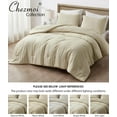 thumbnail image 5 of Chezmoi Collection Cliff 3-Piece Lightweight Cooling Comforter Set, Queen- Rayon Derived from Bamboo & Polyester Blended, Soft Breathable Bedding for Hot Sleepers, Sand, 5 of 9