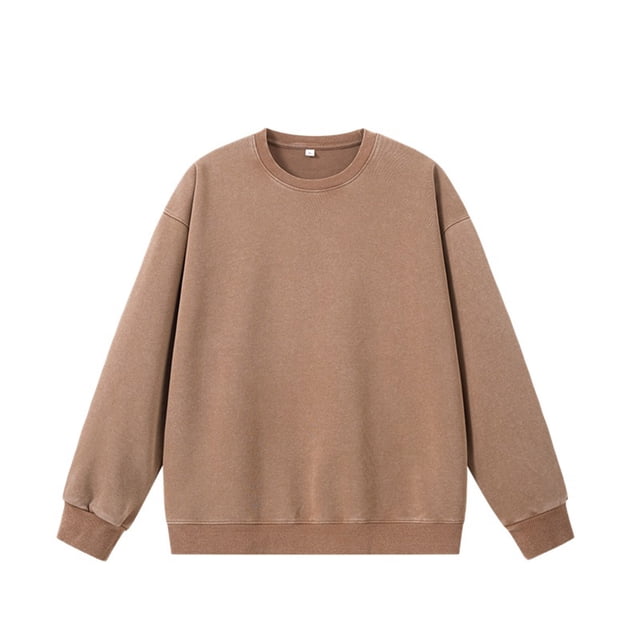 pstuiky Camisas para hombre de manga larga, Sudadera de cuello redondo y manga larga desgastada de color liso para hombre camisetas de hombre xxl