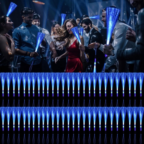 Varillas LED YOFOBU de fibra óptica azul, 90 unidades con 3 modos