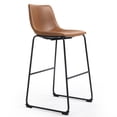 thumbnail image 5 of Set of 2 Barto Black Metal Bar Stool with Open Backrest, 5 of 7