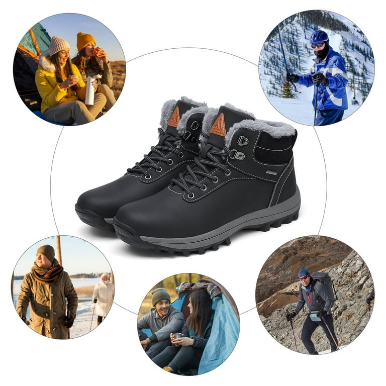 Mishansha Women Men Winter Ankle Boots Waterproof Non-Slip Snow Boots 
