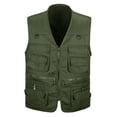 thumbnail image 2 of Joernso Men Waistcoat Solid Color Multi Pockets Zipper Sleeveless Spring Vest for Fishing, 2 of 8