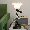 thumbnail image 7 of USB Home Flower Lamp, Modern Pretty Flower Lamp for Home, Bedside Old Fashioned Table Lamp Vintage Bedside Lamp 3 Color Patterns LED Reading Lamp Living Room Nightstand Lamp Office Bedroom, 7 of 7