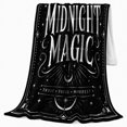 thumbnail image 2 of Midnight Magic Celestial Star, Festive Halloween Scene, Warm Flannel Blanket for Living Room and Reading Nook with Detailed Artwork, Art Lovers Christmas Gift, Festive Home Decor, 2 of 9