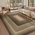thumbnail image 7 of 8' x 10' Braided Jute Print Area Rug Washable Non-Slip Pet Friendly Carpet with Concentric Design, Stain Resistant for Living Room, Bedroom & Home Office, 7 of 7