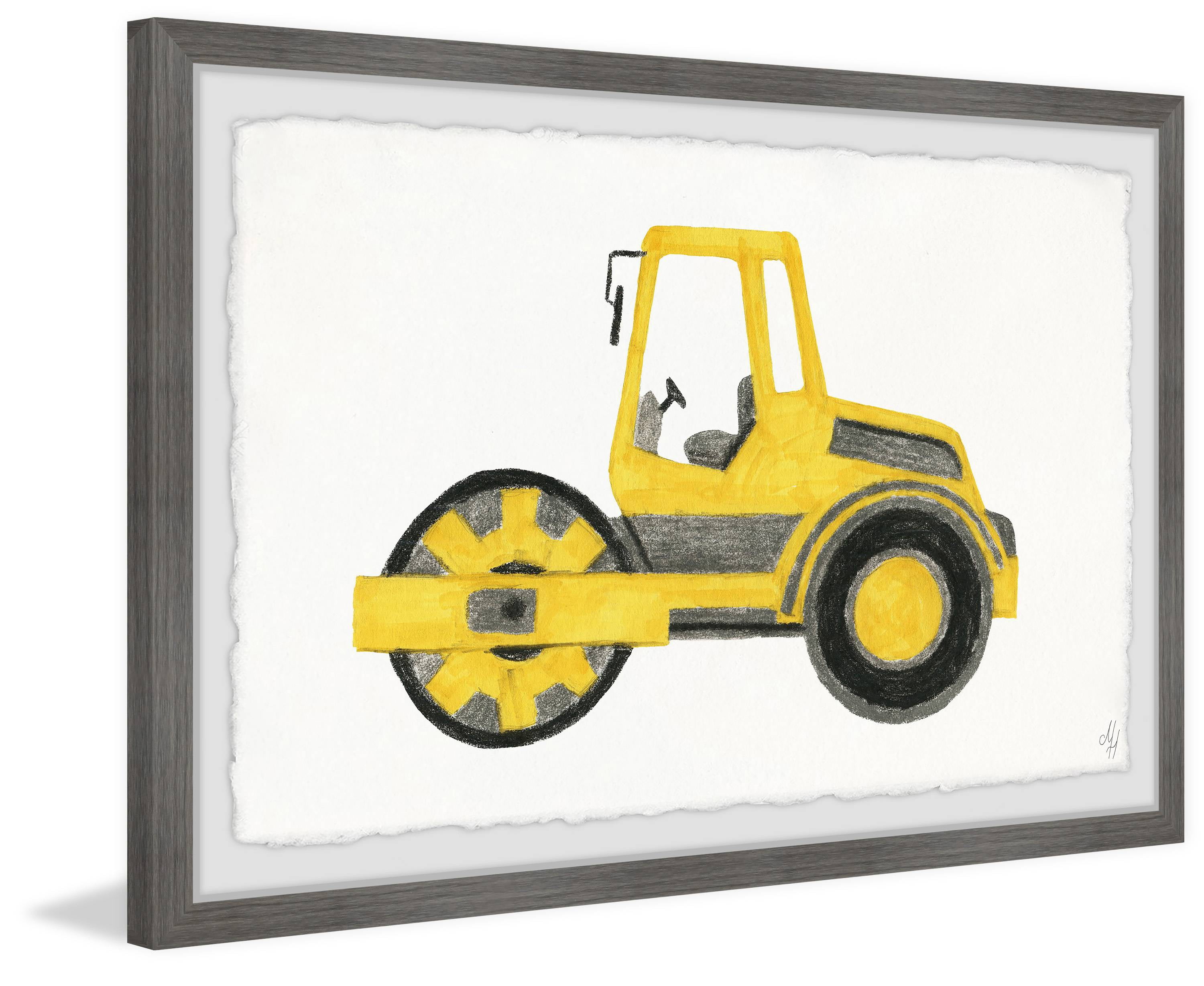Marmont Hill Road Roller Truck Framed Wall Art, 12.00" x 1.50"
