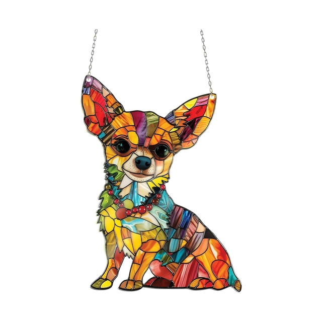 Window Hanging Acrylic Dog Pendant Decorative Ornament for Home