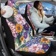 thumbnail image 2 of Uorisanigo Dahlia Print Car Seat Cover Front for Cars, Soft Plush Auto Seat Cover, Soft and Comfortable Accessories Auto Trucks Van SUV, 2 Packs, 2 of 7