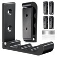 thumbnail image 1 of Ganchos de pared plegables OHIYO Wave Design, 6 unidades, aleación de aluminio negro, 1 of 8