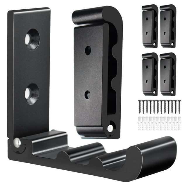 Ganchos de pared plegables OHIYO Wave Design, 6 unidades, aleación de aluminio negro