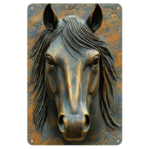 1pc Rustic Iron Horse Head Metal Sign, Vintage Wall Art for Home, Kitchen, Bar, Coffee Shop Decor