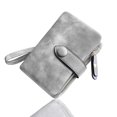 thumbnail image 4 of CHUANK Women‘s Small Bifold Leather wallet Rfid blocking Ladies Wristlet with Card holder id window Coin Brown, 4 of 6