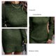 thumbnail image 5 of Vestido suéter de manga larga con cuello redondo Vestido de punto ajustado de color puro elegante para mujer para el trabajo de oficina OD Verde M, 5 of 6